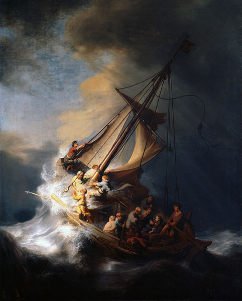 1633 - Rembrandt (1606-1669) Christ in the Storm on the Lake of Galilee.