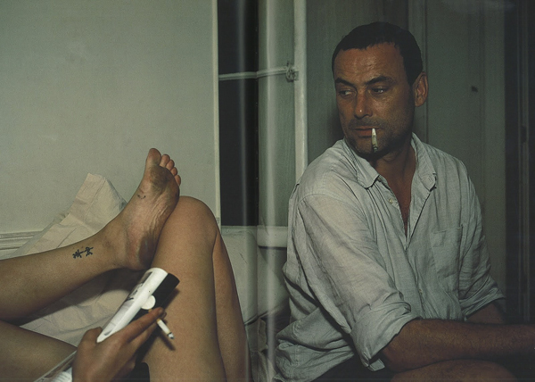 Bruno smoking a joint (valerie's legs) Paris 2001